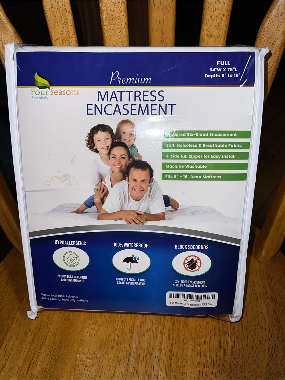 Four Seasons Essentials Premium Mattress Encasement - White (Full)